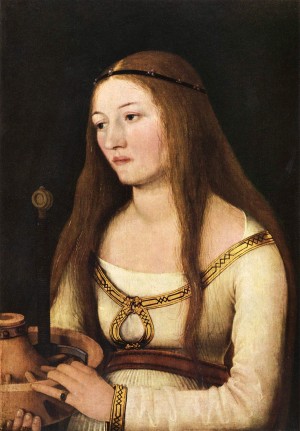 Portrait of a woman with long hair
